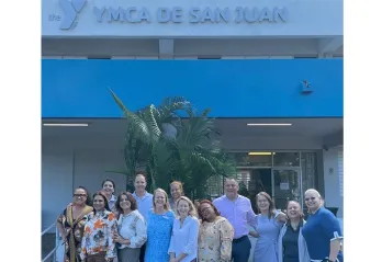 Tampa Y’s Anne Jeffrey (front row, second from right) with Y colleagues