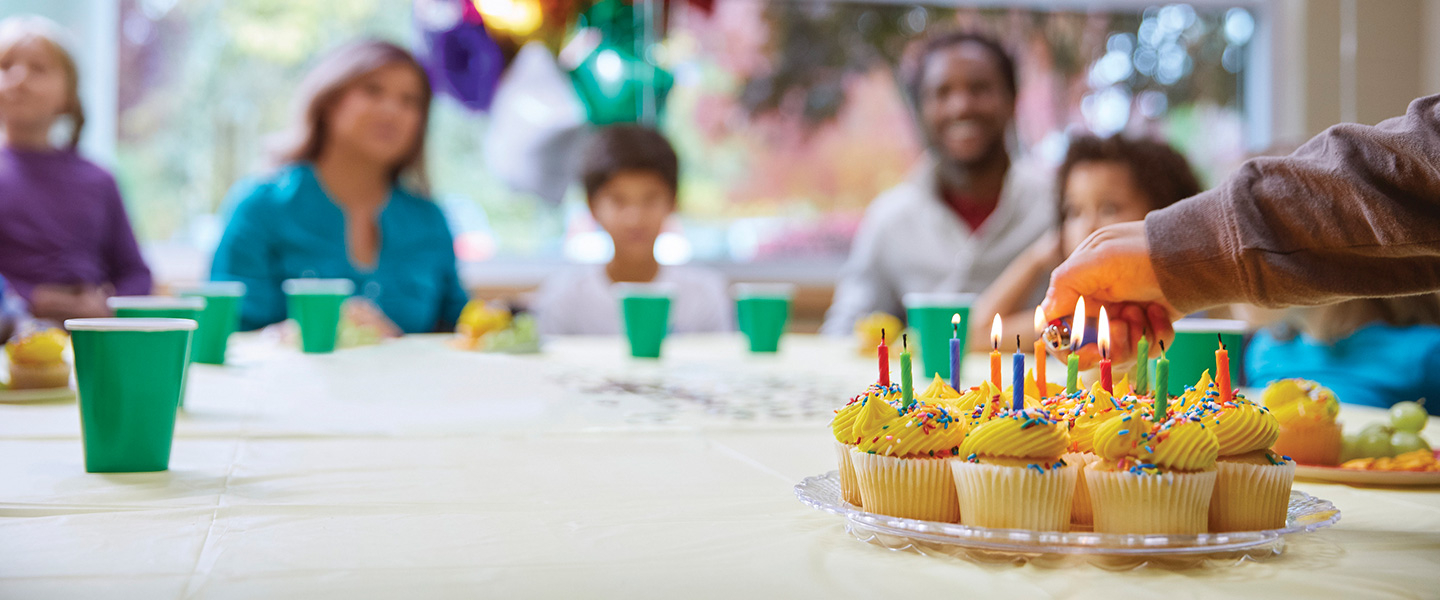 Cupcakes served in Tampa YMCA birthday room.