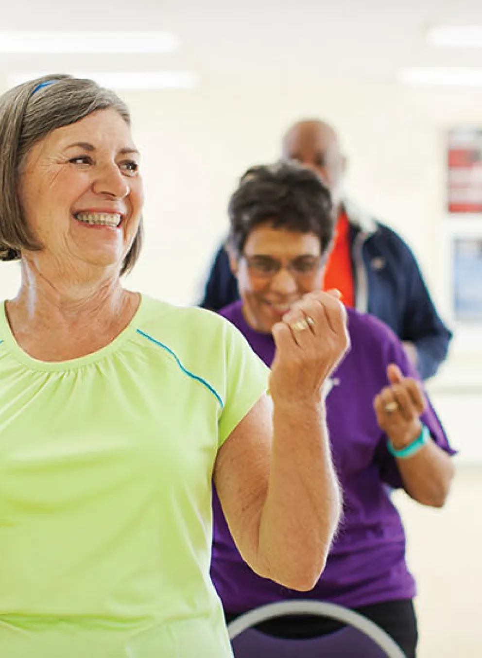 Active Older Adults in a chair exercise class at the YMCA.