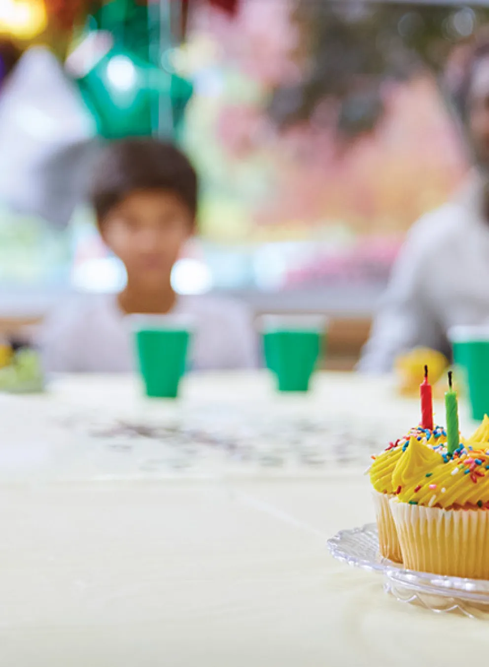 Cupcakes served in Tampa YMCA birthday room.