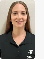 Female personal trainer wearing a black YMCA Staff polo.