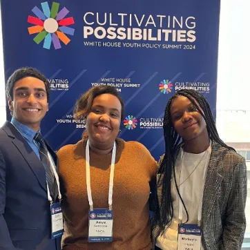 Three teens attending the Youth Policy Summit in Washington DC