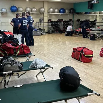 East Pasco YMCA hosting FEMA First Responders in the gymnasium after Hurricane Milton.