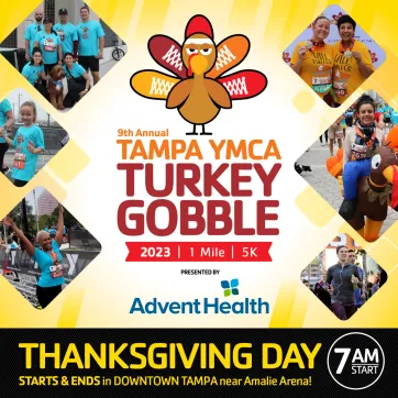 Turkey Gobble logo and promotion for 2023 race
