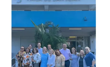Tampa Y’s Anne Jeffrey (front row, second from right) with Y colleagues