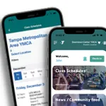 top half of mobile phone showing preview of tampa ymca app